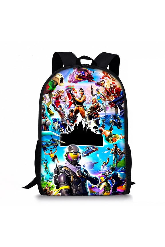 16.5” Gaming Theme School Backpack, Large Capacity Bookbag with Padded Straps for Unisex