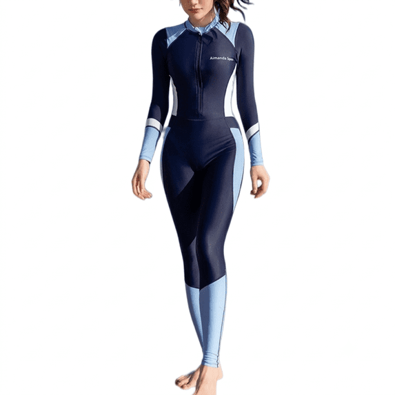 Nookwell Wetsuit for Womens in Cold Water, Front Zip Long Sleeve Wetsuit Skin Protection Diving Suit for Aerobics Diving Surfing Swimming