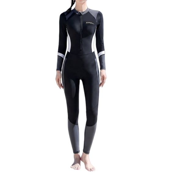 Nookwell Wetsuit for Womens in Cold Water, Front Zip Long Sleeve Wetsuit Skin Protection Diving Suit for Aerobics Diving Surfing Swimming