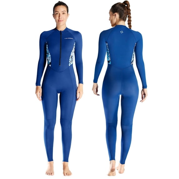 Nookwell Women’s UPF50+ Neoprene Front-Zip Long Sleeve Full Leg Wetsuit – Quick-Dry Sun Protection for Snorkeling & Surfing