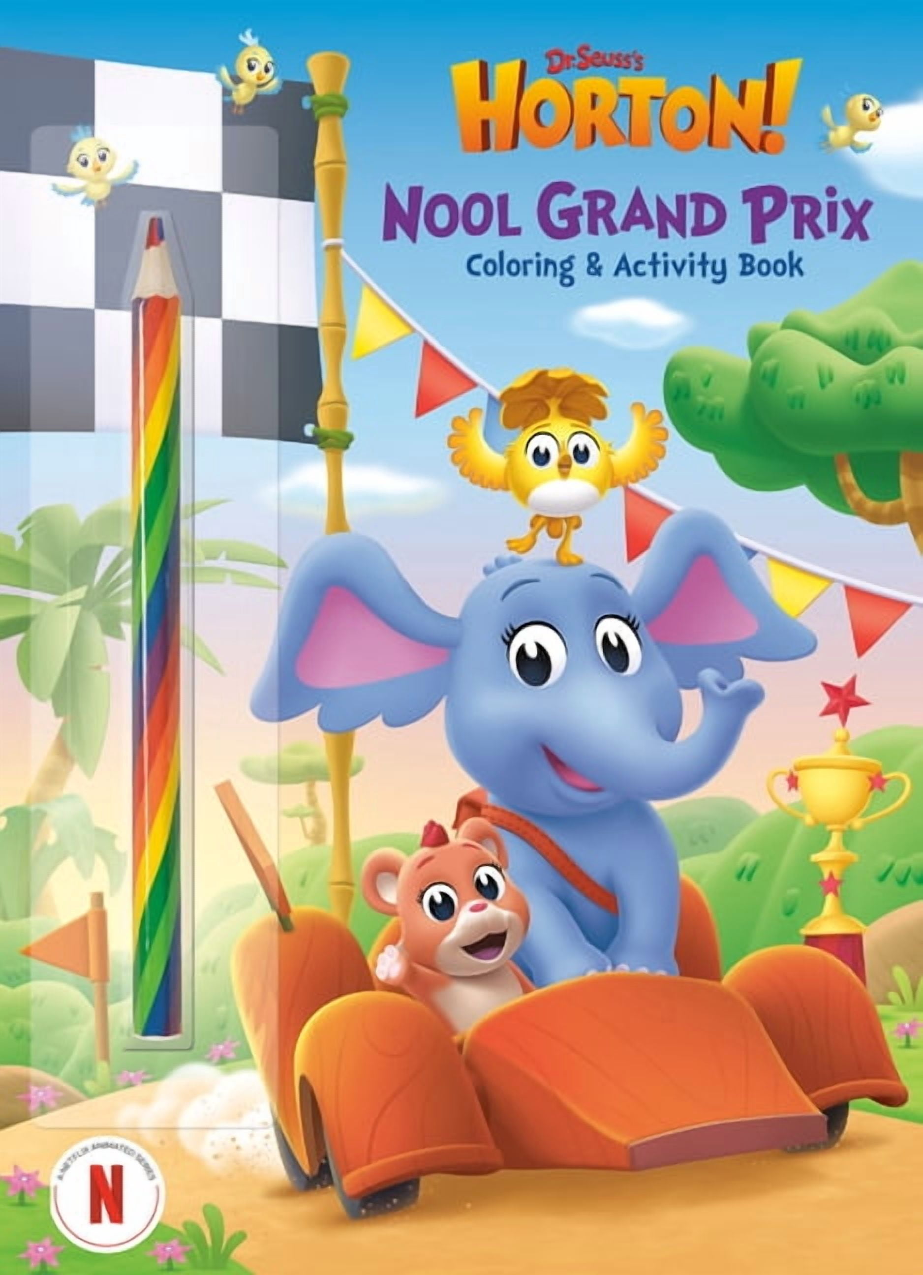 Nool Grand Prix (Dr. Seuss's Horton!): Coloring and Activity Book with Rainbow Pencil, (Paperback)
