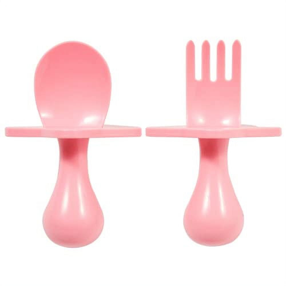 KABOER Baby Fork and Spoon 3 Set,Toddler Utensils Spoons Forks Tableware  Set with Travel Safe Carry Case for Kids Self Feeding, Baby Utensils Self  Feeding Learning Spoons(Pink) 