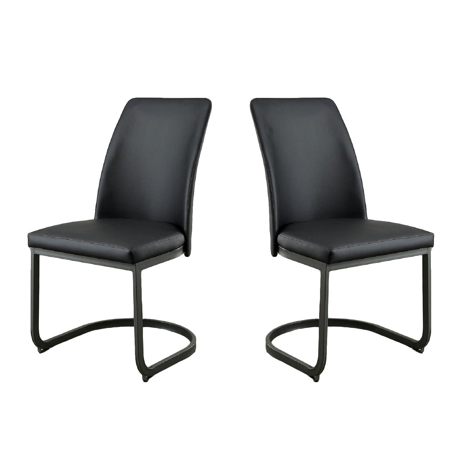 Noom Leatherette Dining Chairs (Set of 2) - Black - Walmart.com