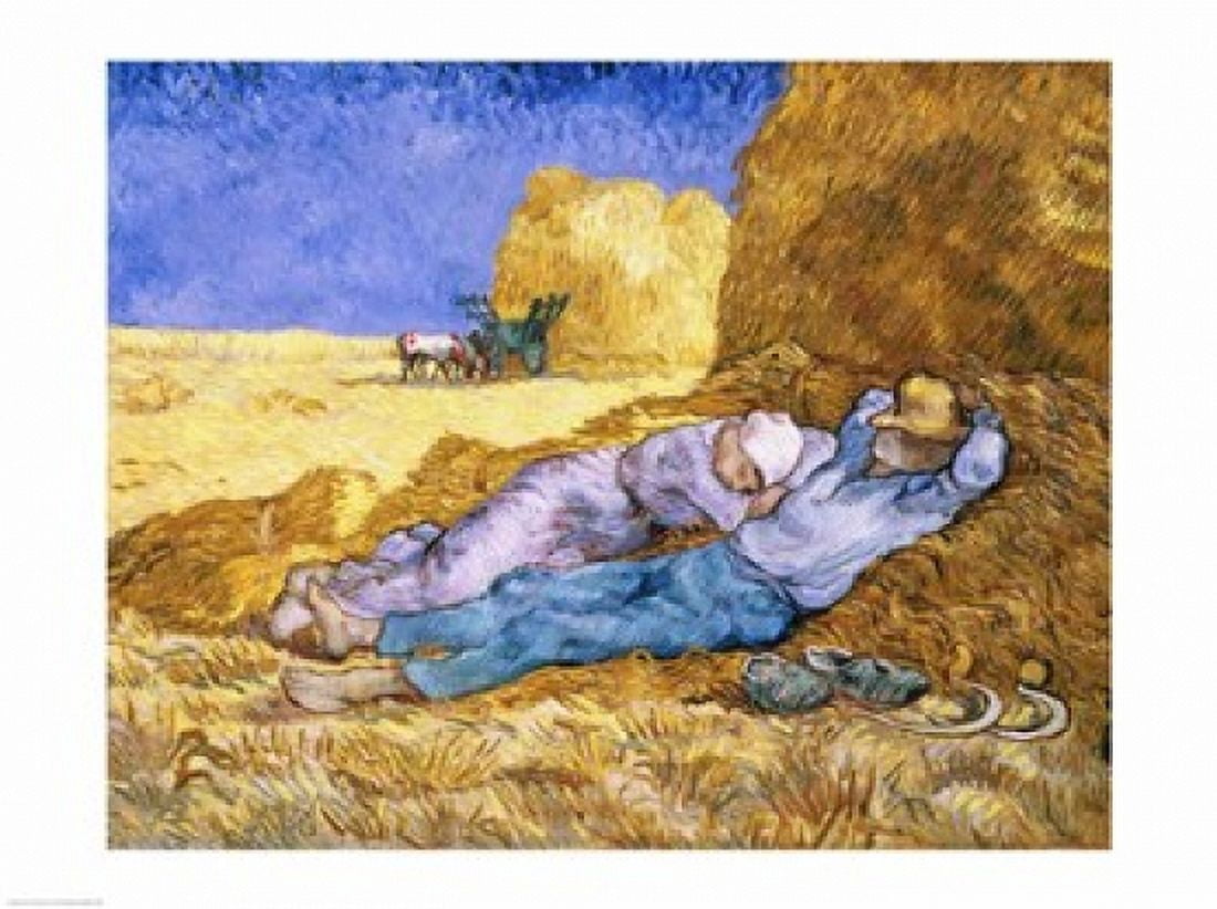 Noon or The Siesta after Millet 1890 Canvas Art - Vincent Van Gogh (24 x 18)