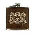 thumbnail image 1 of Noonan Irish Coat of Arms Leather Flask - Rustic Brown, 1 of 1