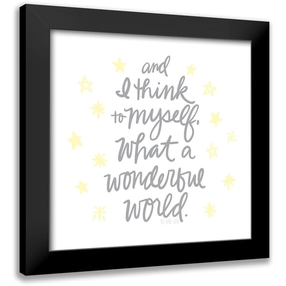 Noonday Design 12x12 Black Modern Framed Museum Art Print Titled - Wonderful World II