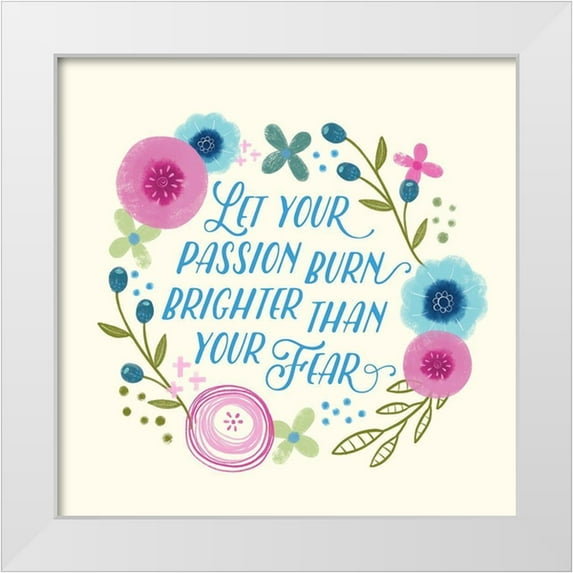 Noonday Design 12x12 White Modern Wood Framed Museum Art Print Titled - Fierce Girl Pink III