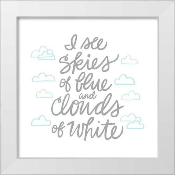 Noonday Design 12x12 White Modern Wood Framed Museum Art Print Titled - Wonderful World I