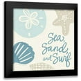 thumbnail image 1 of Noonday Design 15x15 Black Modern Framed Museum Art Print Titled - Walk on the Beach I, 1 of 5