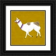 thumbnail image 1 of Noonday Design 15x15 Black Ornate Wood Framed with Double Matting Museum Art Print Titled - Lovely Llama Jewel Tones IV-Gold, 1 of 4