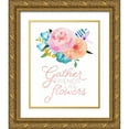 thumbnail image 1 of Noonday Design 15x18 Gold Ornate Wood Framed with Double Matting Museum Art Print Titled - Flowers in Full Bloom I, 1 of 4