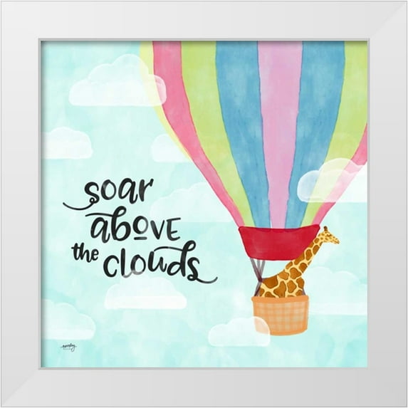 Noonday Design 20x20 White Modern Wood Framed Museum Art Print Titled - Dreams and Soar II
