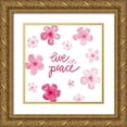 thumbnail image 1 of Noonday Design 26x26 Gold Ornate Wood Framed with Double Matting Museum Art Print Titled - Cascading Blossoms Kindness Peace II, 1 of 4