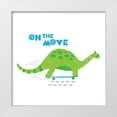 thumbnail image 1 of Noonday Design 26x26 White Modern Wood Framed Museum Art Print Titled - Dinos on the Move I, 1 of 4