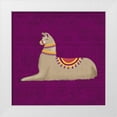 thumbnail image 1 of Noonday Design 26x26 White Modern Wood Framed Museum Art Print Titled - Lovely Llama Jewel Tones II-Purple, 1 of 4