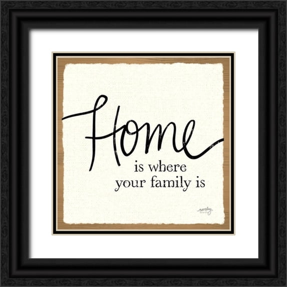 Noonday Designs 12x12 Black Ornate Wood Framed with Double Matting Museum Art Print Titled - Blessings of Home II (Home)