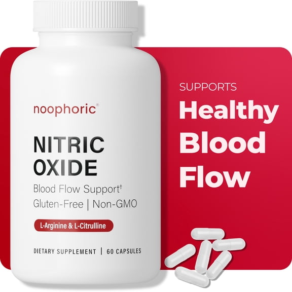 Noophoric Nitric Oxide Booster Capsules – L-Citrulline, L-Arginine & Beta Alanine Supplement for Muscle Pump, Stamina & Energy, 60 Capsules