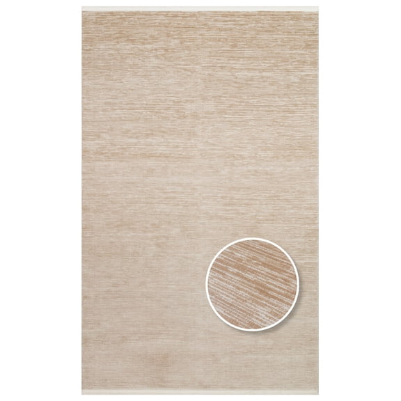 Noor Beige Flat Pattern Acrylic Area Rugs for Living Room Jacquard Textured Modern Rugs Soft Geometric Rug for Bedroom Washable Rug Non-Slip Bohemian Carpet Perfect for Dining Room Office Beige