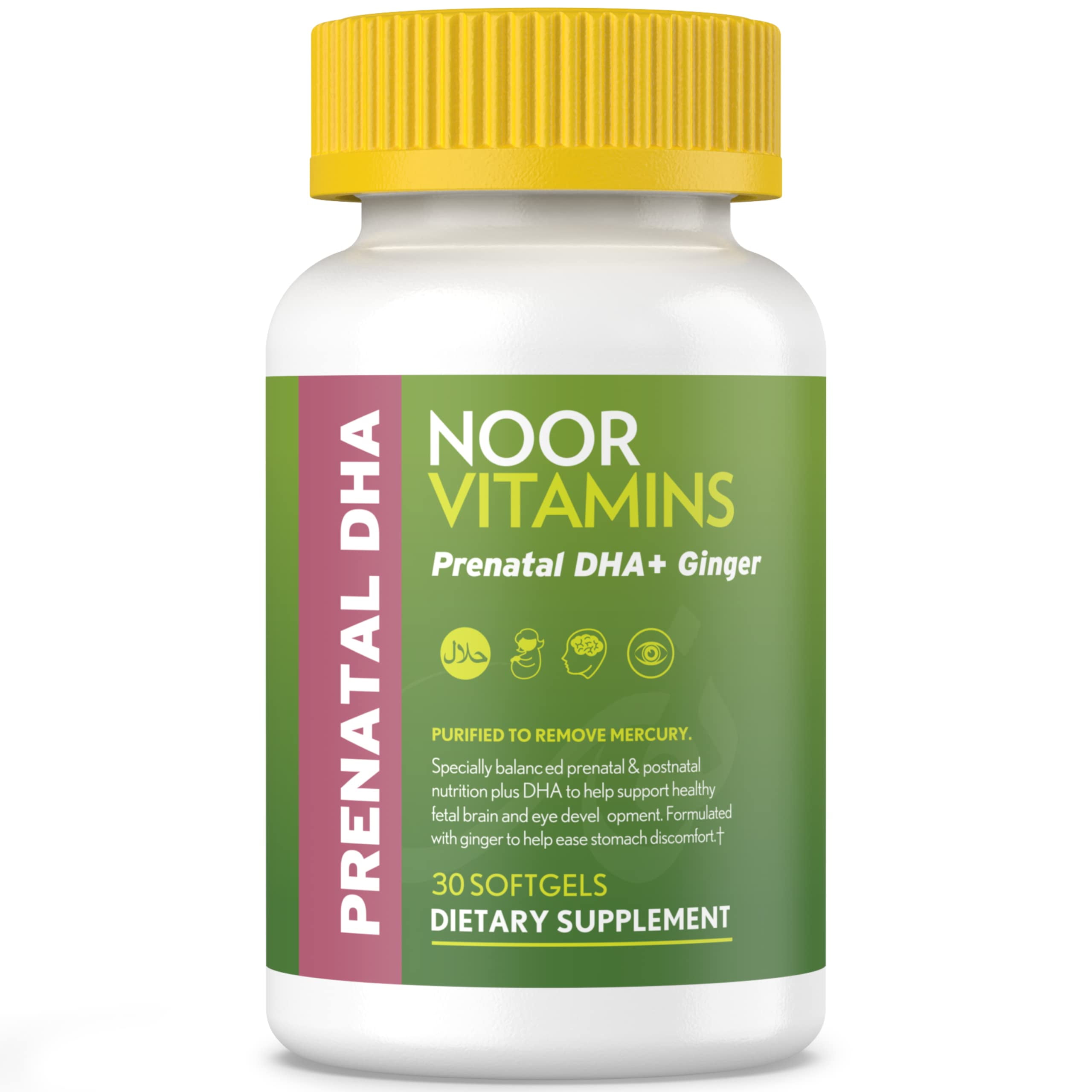 Noor Vitamins Halal Prenatal Vitamins with DHA and Folic Acid