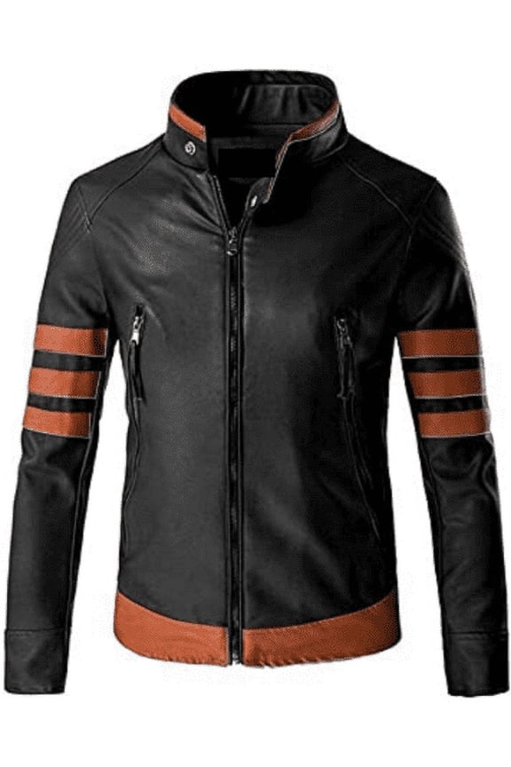 Lambskin Black Leather Biker Jacket Club Outwear Jacket Warm Leather Jacket for Men