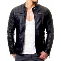 Noora Lambskin Black Leather Jacket Men's Genuine Stylish & Fashionable Black Slim fit Jacket NI-60
