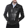 thumbnail image 1 of Noora Men&rsquo;s Real Lambskin Black Leather Jacket with Front pocket | Stylish Motorcycle Leather Jacket |, 1 of 7