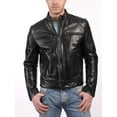 thumbnail image 1 of Noora Men&rsquo;s black biker jacket with zipper pockets, 1 of 5