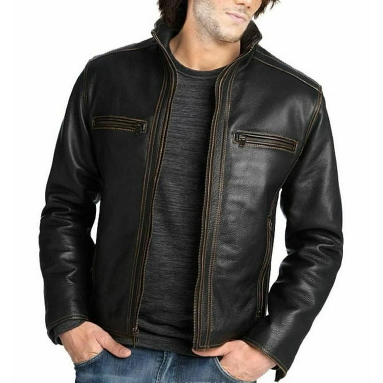 Noora Mens Customized Handcrafted Genuine Lambskin Vintage Leather