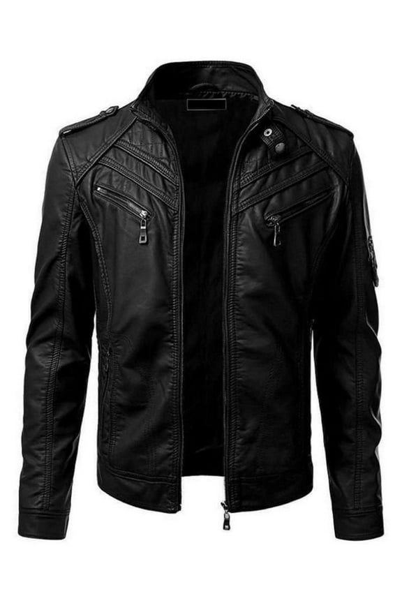 Mens Lambskin Black Leather Jacket | Vintage Slim Fit Cafe Racer Biker Jacket, Quilted Designer Jacket YK0103