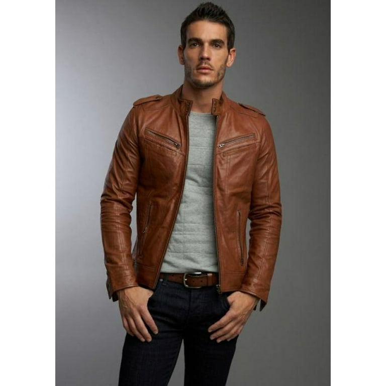 Noora men's leather best sale jacket