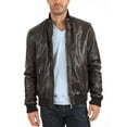 thumbnail image 1 of Noora Mens Lambskin Shiny Black Leather Jacket, Stylish Biker Leather Jacket, Bomber Jacket With Ribbed Cuff YK085, 1 of 6