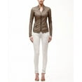 thumbnail image 1 of Noora Women's Burnt-Almond fitted Motorcycle leather jacket ST0295, 1 of 4