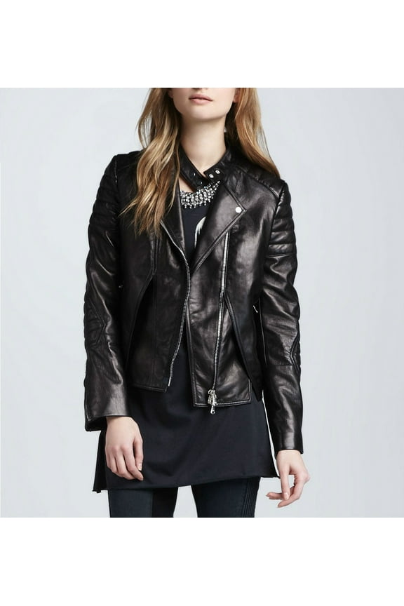 Women's Edgy Motorcycle leather jacket ST0202