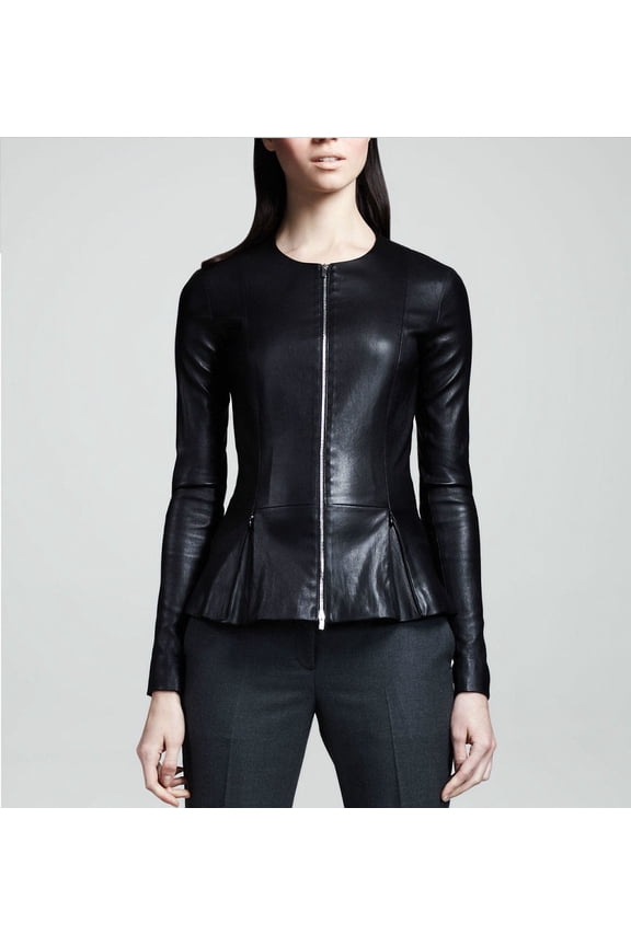 Women's Stylish Lambskin Leather Black Color Jacket for Women Slim Fit Jacket UN001