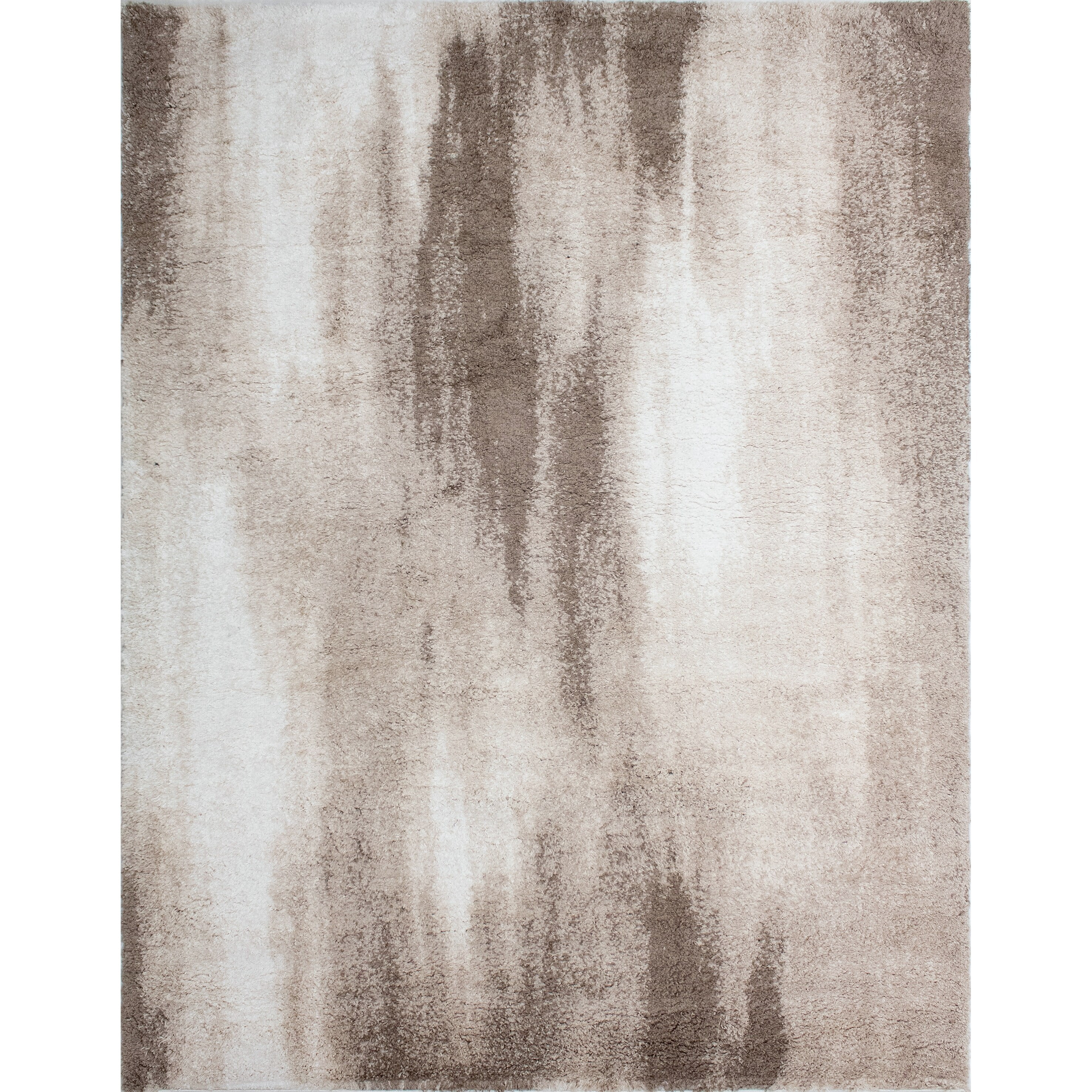 Noori Rug Lux Baxter Abstract 2Inch Shag Rug Beige/Brown 5'0" x 8'0" 5