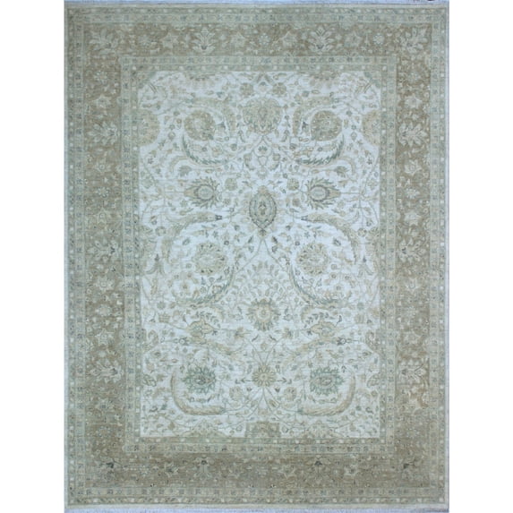 Noori Rug Peshawar Atefeh Ivory Wool Rug (8'10 x 11'9)