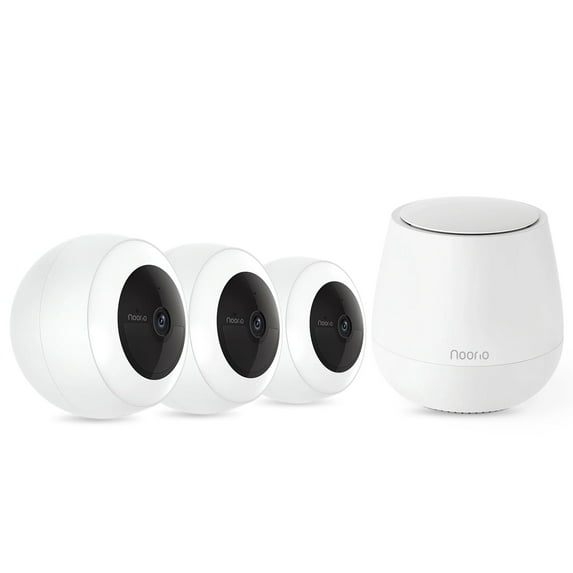 Noorio 2K Ultra Floodlight Wireless Battery Security Cameras & Hub System, 32GB Storage, Screw Mount, B310 & H100