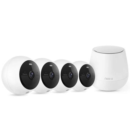 Noorio B200 Wireless Security Camera System -Flexible Mounting Solutions, Indoor/Outdoor, Remote Control with App, Motion-Activated, Two-Way Audio, Night Vision