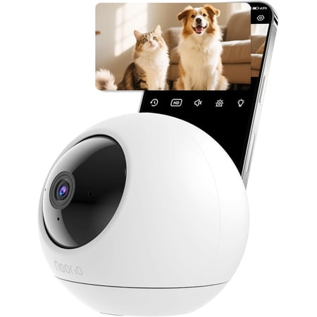 Noorio Security Indoor Camera with 5GHz WiFi, 2K UHD Security Camera, Pet/Dog/Baby Camera with Phone app, Night Vision, Human/Pet Auto Tracking, 360 Pan-Tilt, Works with Homekit, T110