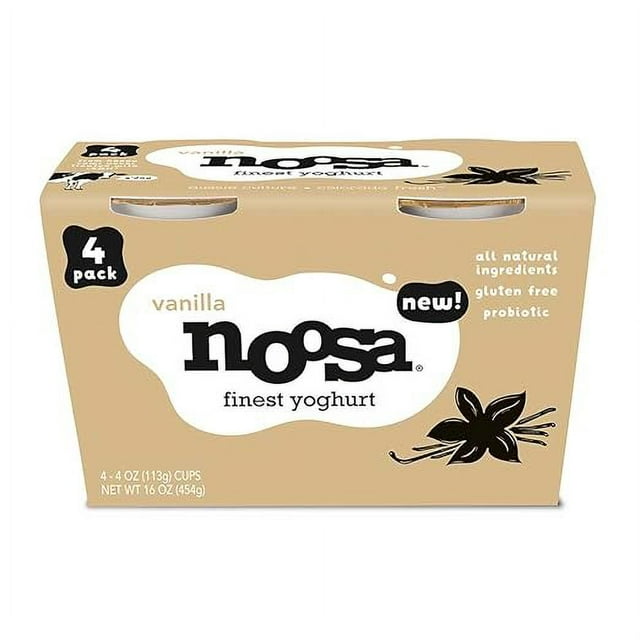 Noosa 4 Ounce Vanilla Yoghurt, 4 count per pack - 6 per case.