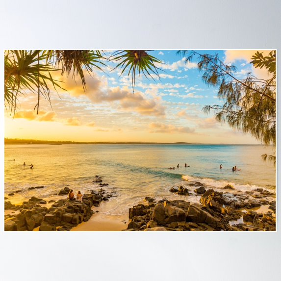 Noosa Sunset Poster Wall Art, Modern Wall Decor For Living Room Bedroom, 8x12 UNFRAMED