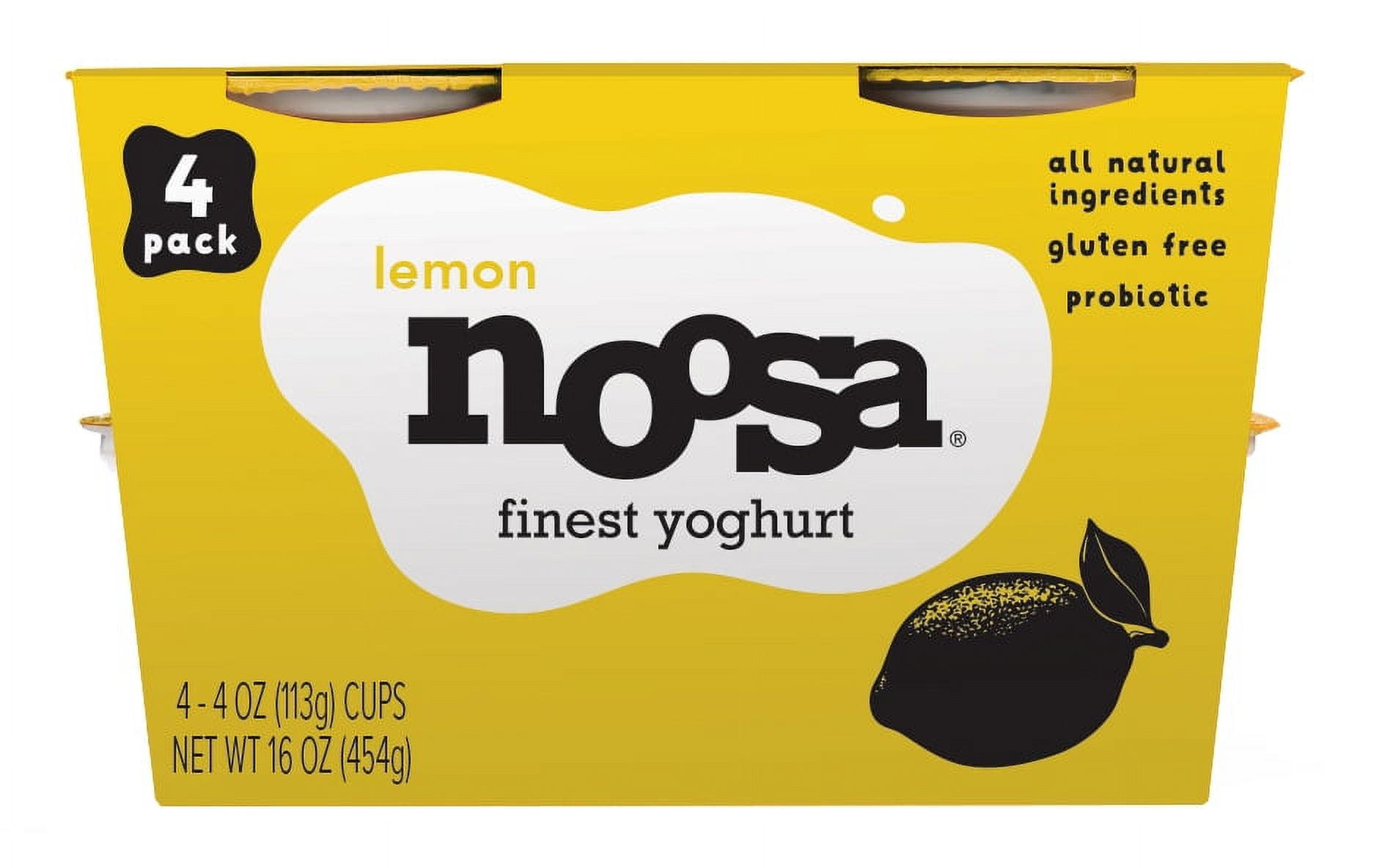 Noosa Yoghurt, Whole Milk Yogurt, Velvety Smooth & Creamy, Lemon, 4 oz