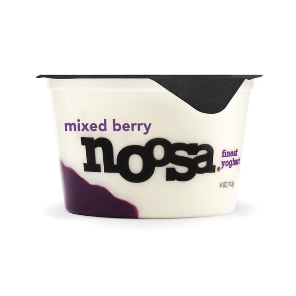 Noosa Yoghurt, Whole Milk Yogurt, Velvety Smooth & Creamy, Mixed Berry, Single Serve 4 oz