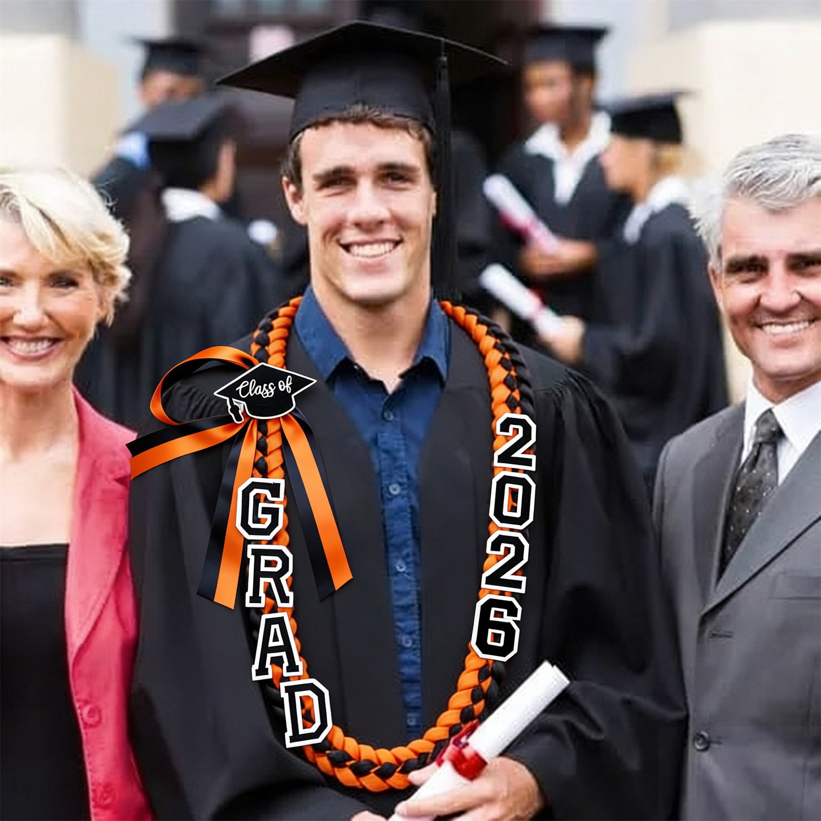 Noothes 2026 Graduation Ribbon Leis, Handmade Class of 2026 Double ...
