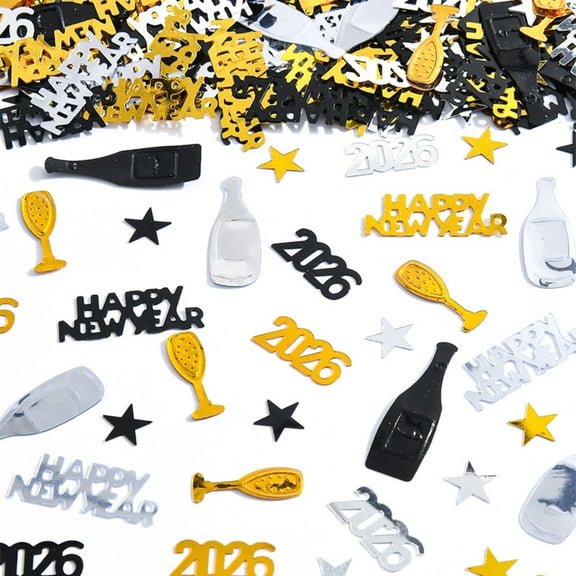 Noothes 2026 New Year Confetti Star Shaped Alphabet Mix for Window Display Party Decoration Atmosphere Props