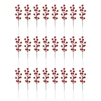 Noothes 24 PCS 8 Inch Christmas Picks with Artificial Red Berries, Holiday Craft Supplies for Tree, Wreath and Garland Decor