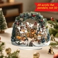 thumbnail image 1 of Noothes 2D Acrylic Snowy Village House, Christmas Desktop Decor with Miniature Holiday House Design, Festive Winter Scene Ornament for Living Room & Bookshelf Display, 1 of 5