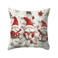 thumbnail image 1 of Noothes 3D Christmas Throw Pillow 18x18 Inch with Santa Snowman Gnomes Patterns, Soft Polyester Festive Sofa Couch Decor with Concealed Zipper for Seasonal Holiday Accent, 1 of 6