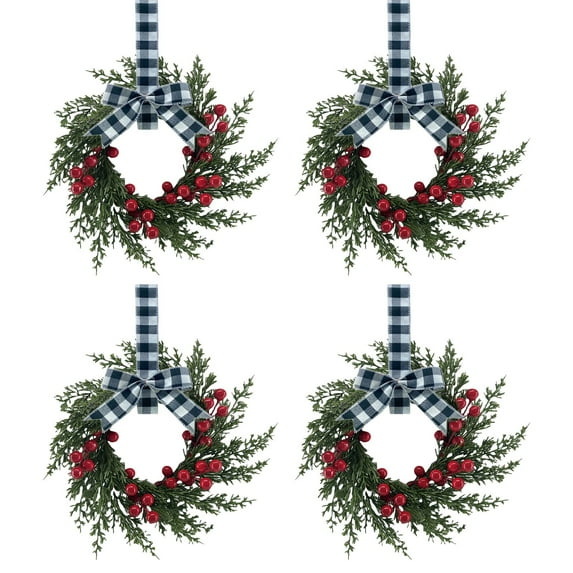 Noothes 4-Piece Christmas Door Decor Set with Festive Wreath & Hanging Decorations, Complete Reusable Holiday Decor for Windows Doors and Venue & Home Use