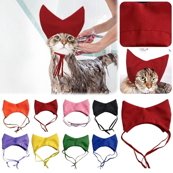 Noothes Adjustable Pet Cat Shower Caps Dog Ear Covers for Bath Waterproof Head Protection for Dogs Cats Swimming
